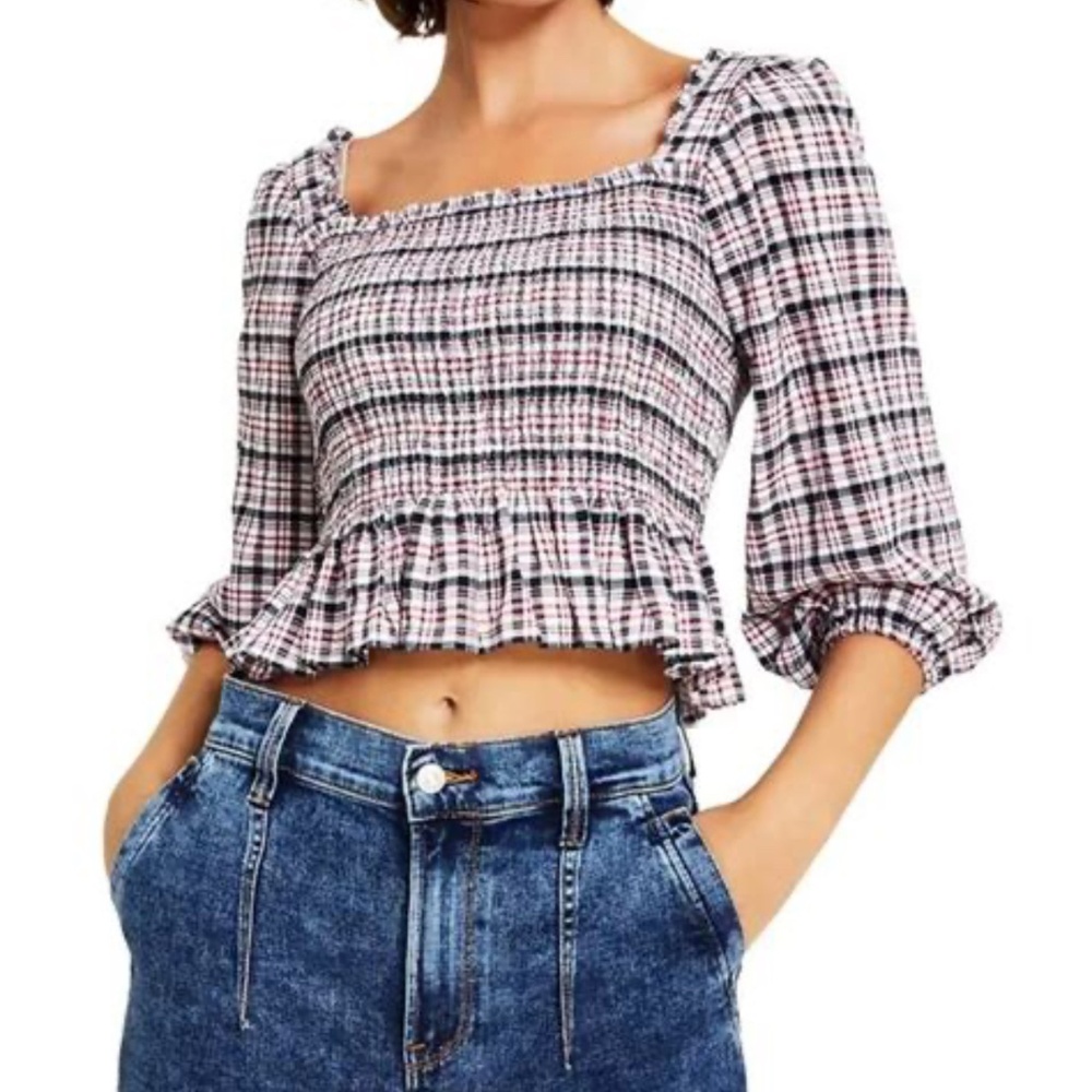 Tommy Hilfiger peplum plaid top